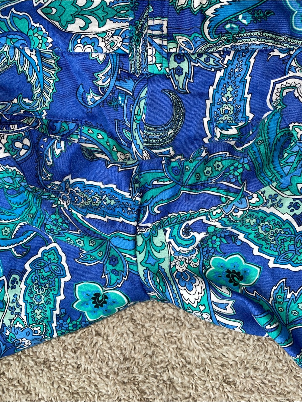 Ralph Lauren Blue Paisley Bermuda Shorts - Picture 9 of 9